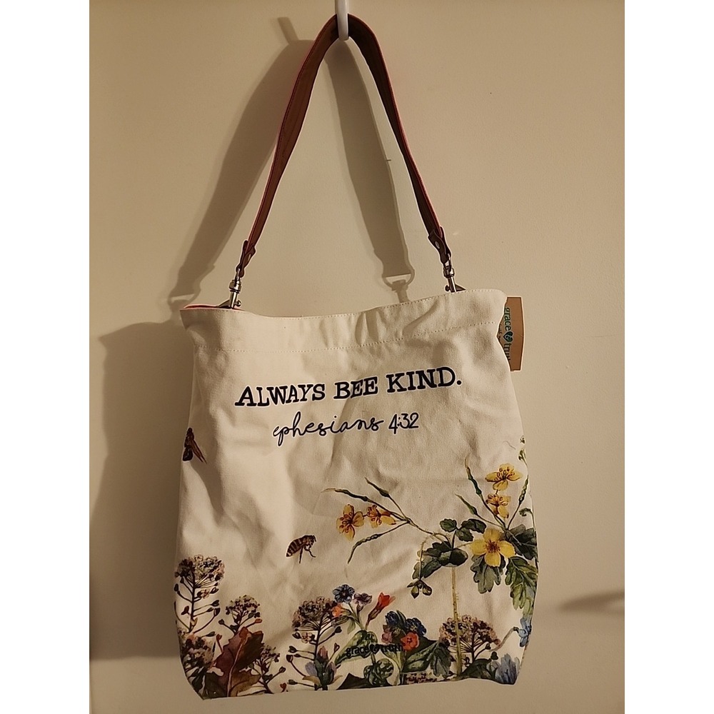 Grace And Truth Tote Bag for Women In Cute Flower Print